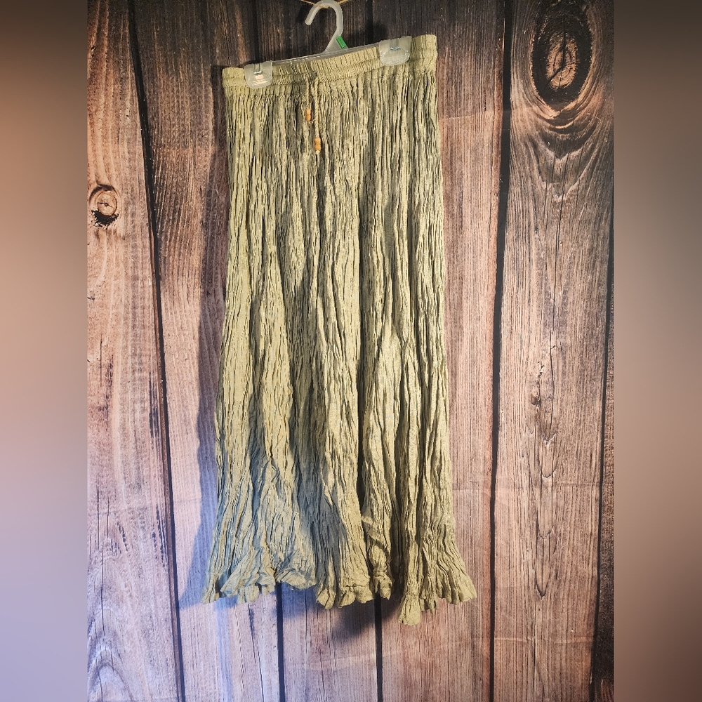 Womens Petite Large Sage Green Maxi Skirt